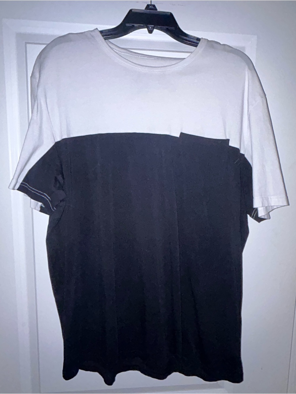 Two-Tone Black and White Crewneck Tee